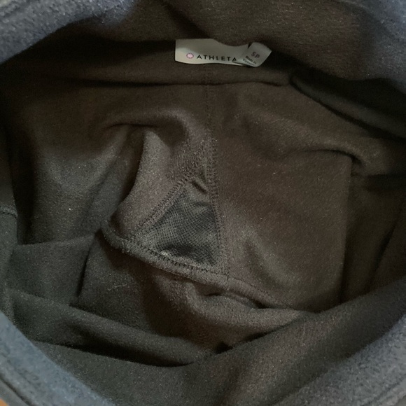 Athleta Urban Cozy Faux Leather Panel Fleece Lined Leggings size SP - Picture 12 of 14